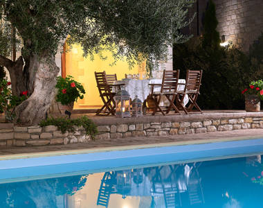 Vederi Estate Villa Kalypso view of the terrace from the pool