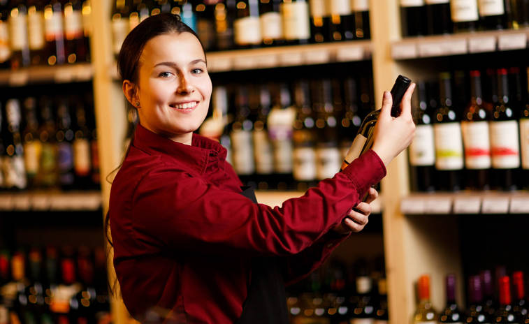 A wine cellar employee during a wine festival